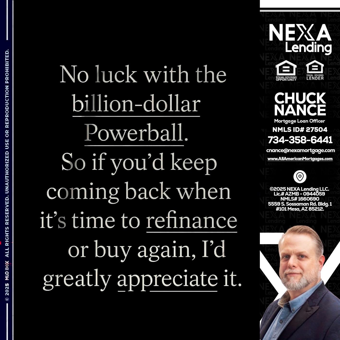 NO LUCK WITH - Chuck Nance -Growth Partner | Mortgage Loan Officer