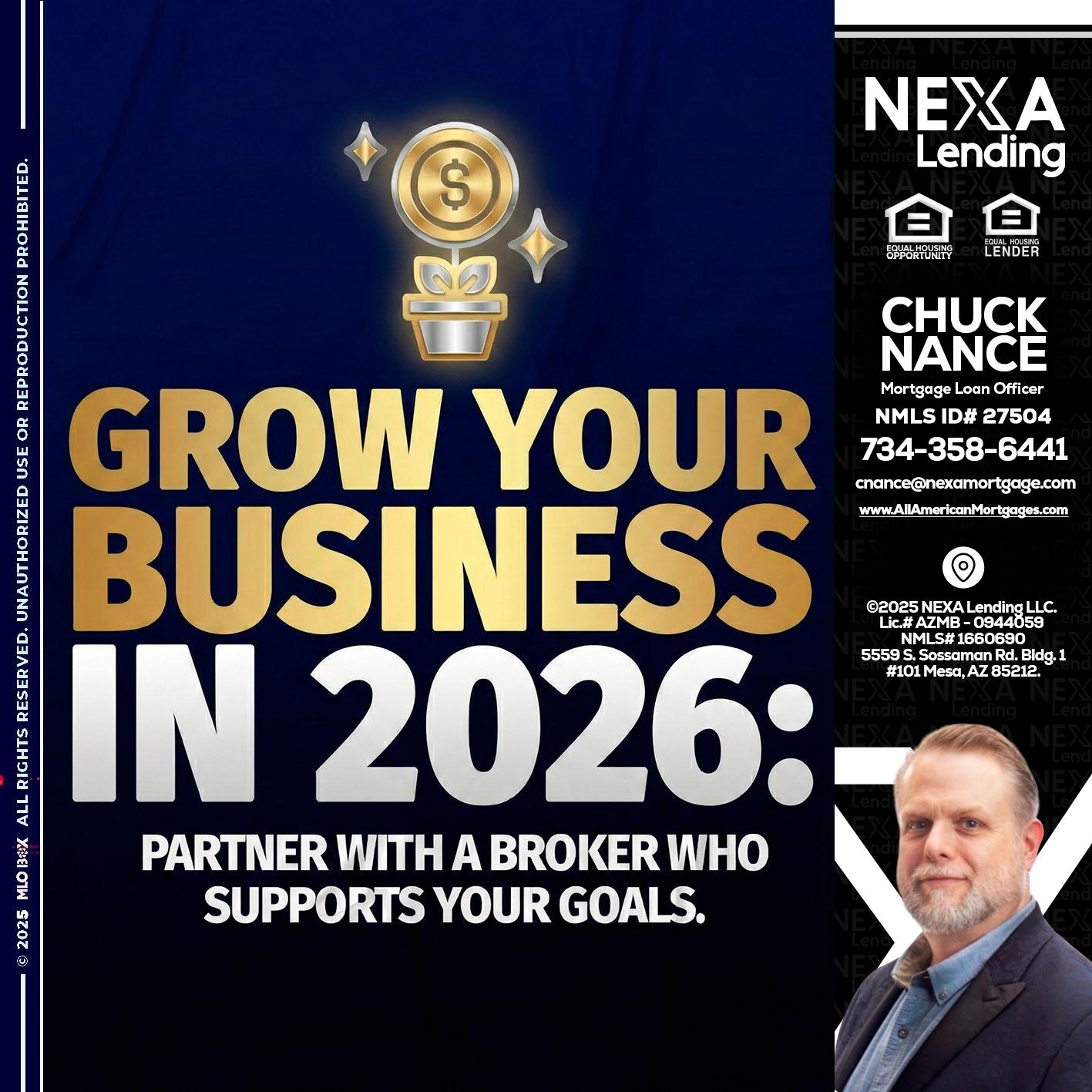GROW YOUR BUSINESS - Chuck Nance -Growth Partner | Mortgage Loan Officer