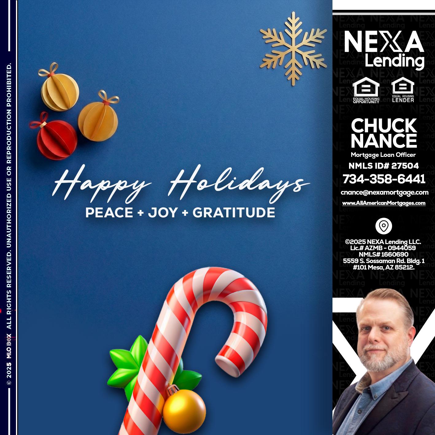 HAPPY HOLIDAYS - Chuck Nance -Growth Partner | Mortgage Loan Officer