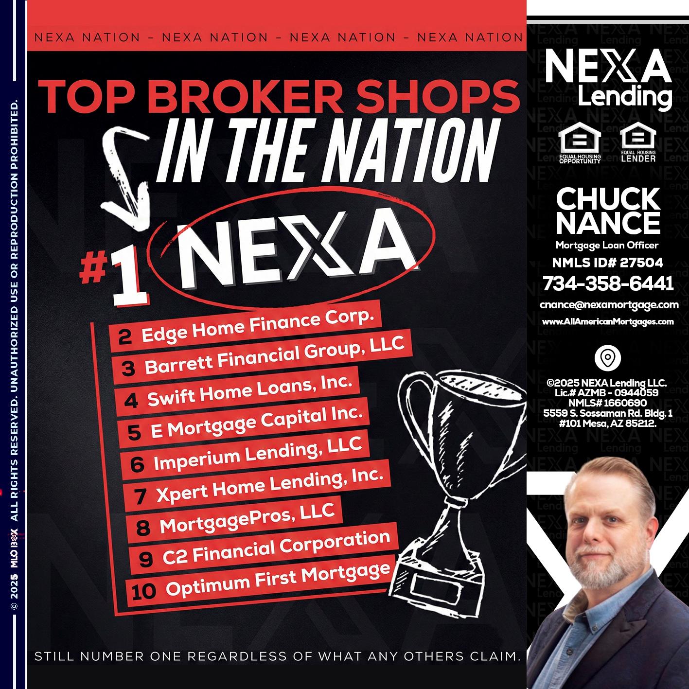 top broker - Chuck Nance -Growth Partner | Mortgage Loan Officer