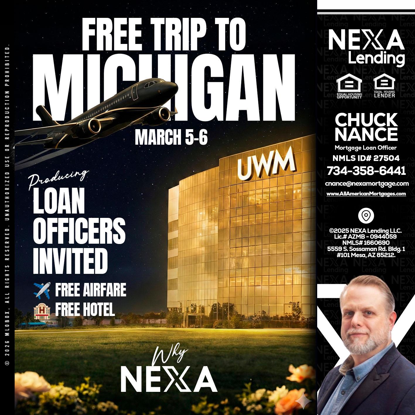 free Michigan trip - Chuck Nance -Growth Partner | Mortgage Loan Officer