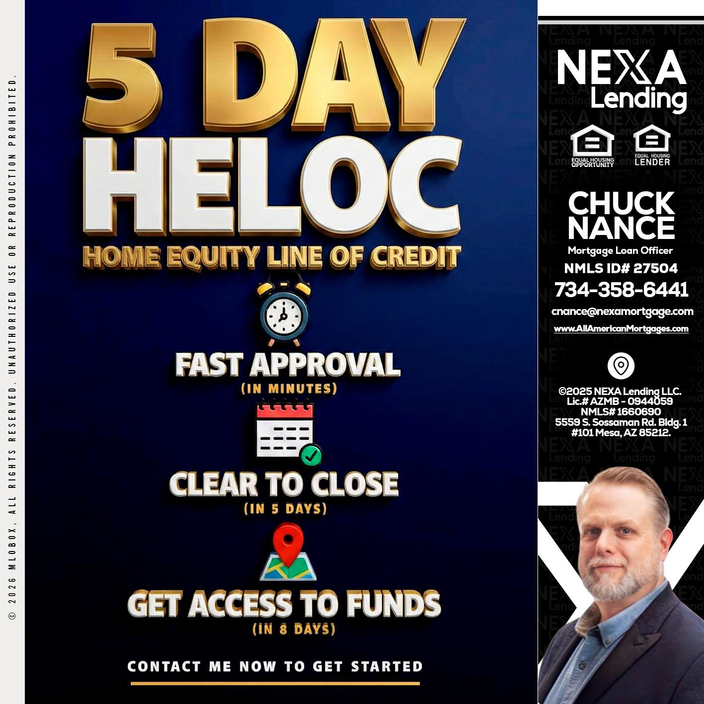 5 day hello - Chuck Nance -Growth Partner | Mortgage Loan Officer