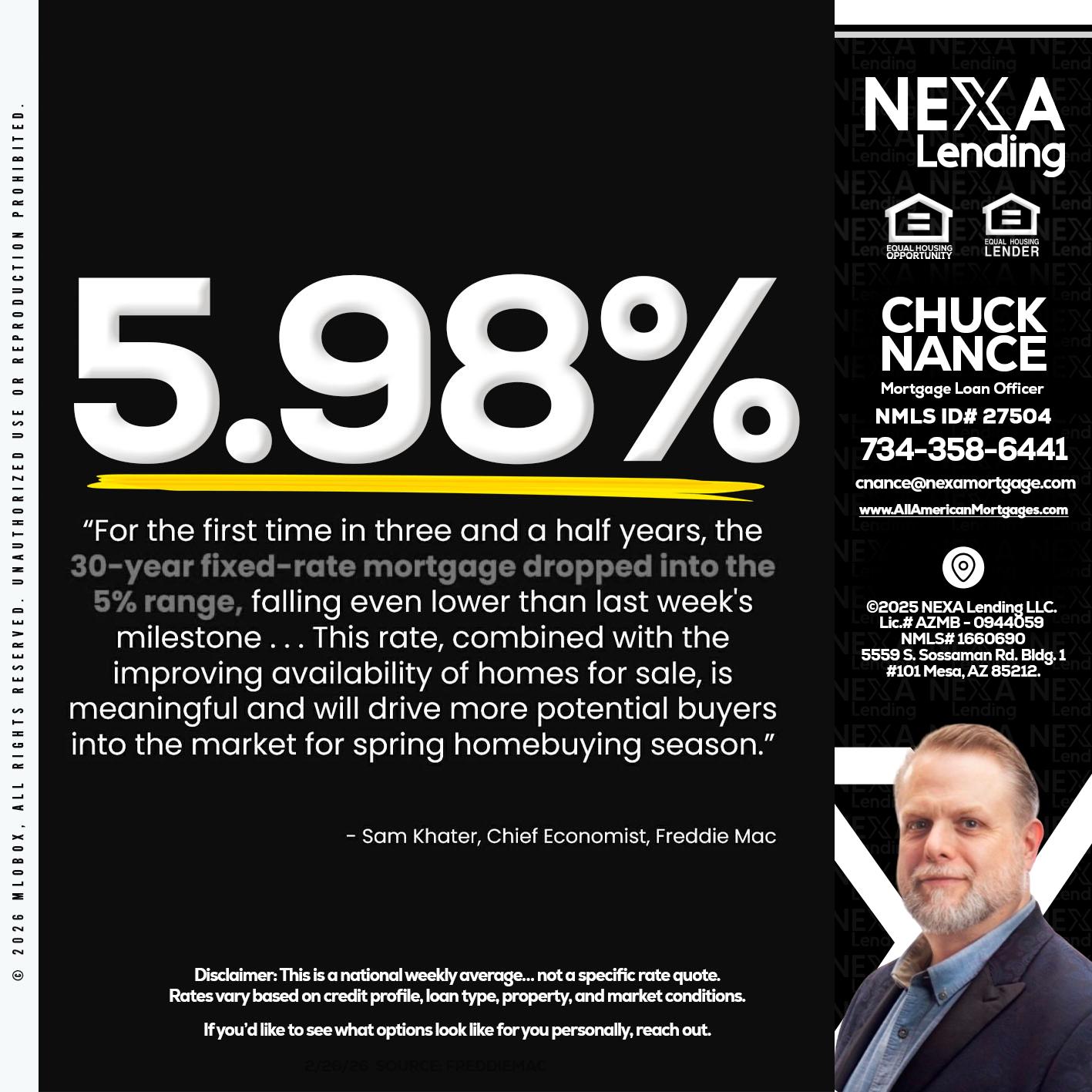5.98% - Chuck Nance -Growth Partner | Mortgage Loan Officer