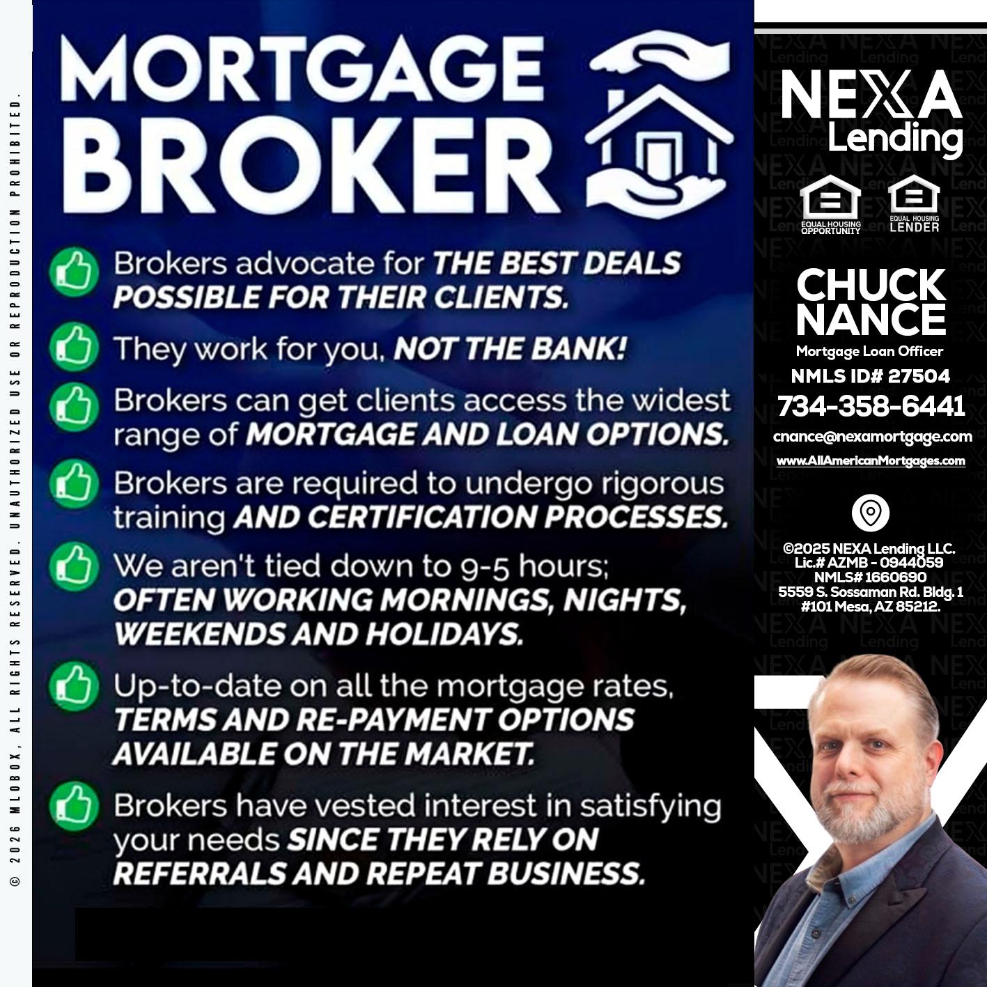MORTGAGE BROKER - Chuck Nance -Growth Partner | Mortgage Loan Officer