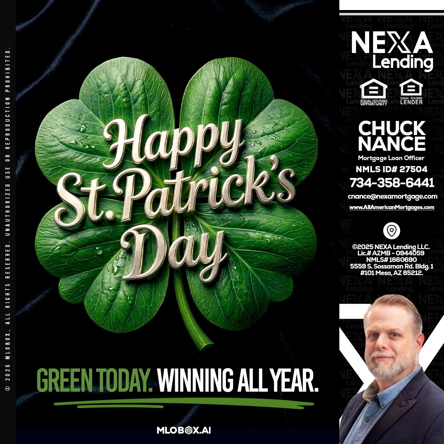 happy st. Patricks day - Chuck Nance -Growth Partner | Mortgage Loan Officer
