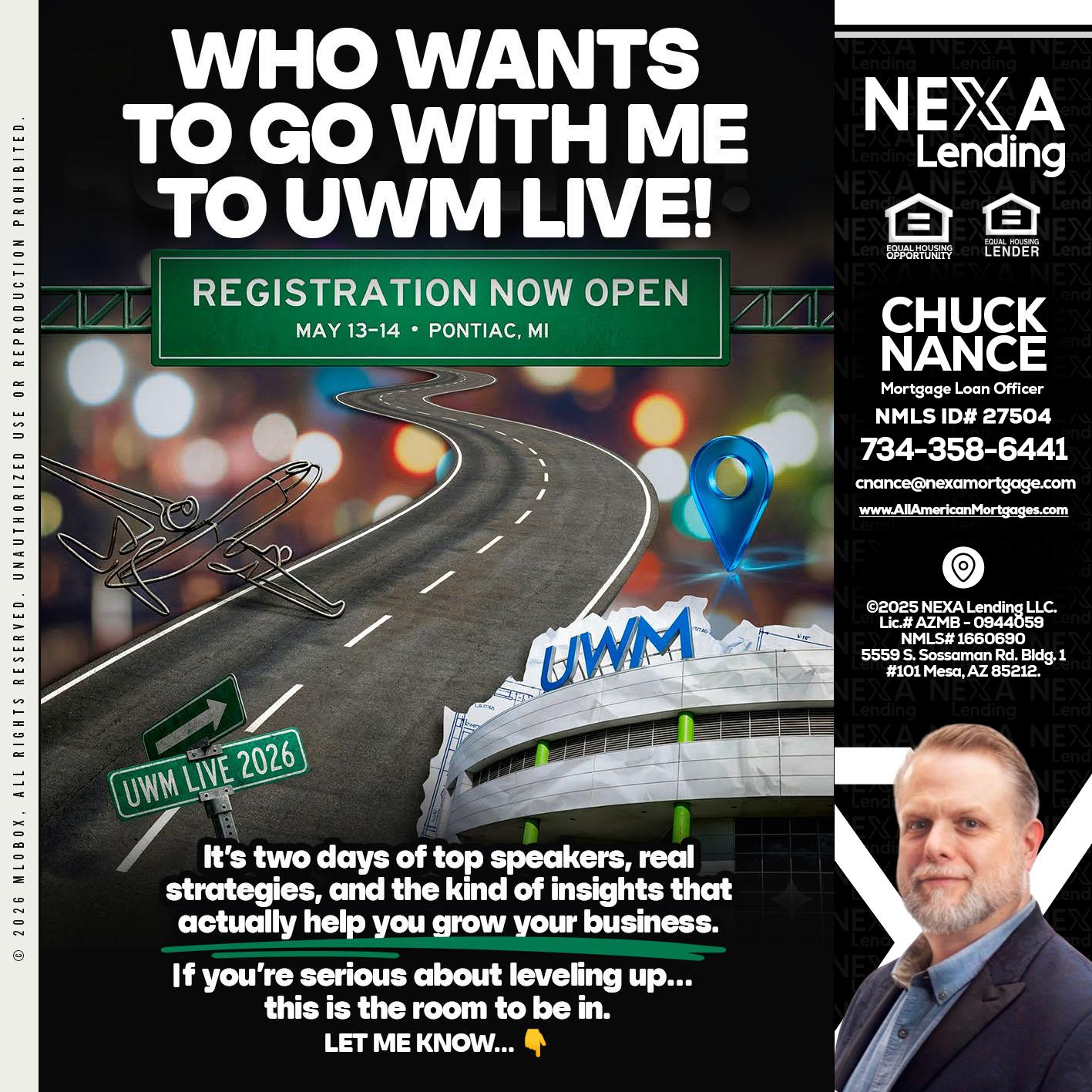 WHO WANTS - Chuck Nance -Growth Partner | Mortgage Loan Officer