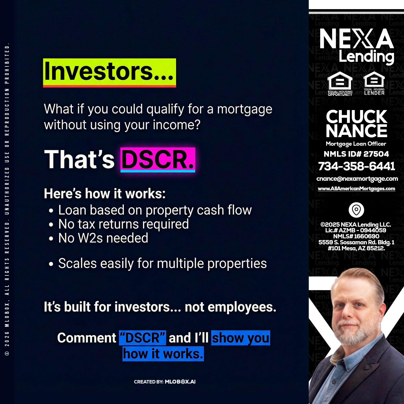 INVESTORS - Chuck Nance -Growth Partner | Mortgage Loan Officer