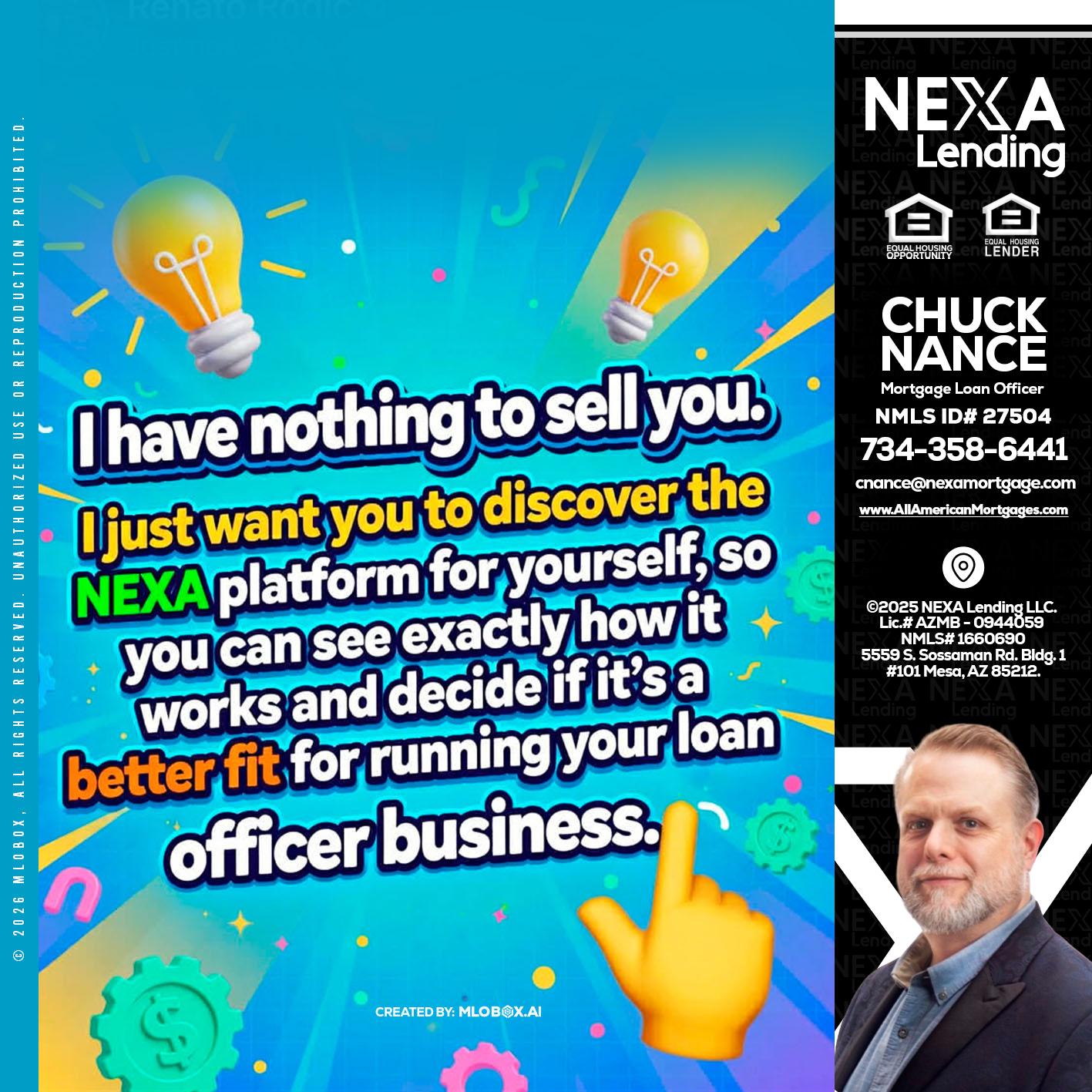 I HAVE NOTHING - Chuck Nance -Growth Partner | Mortgage Loan Officer