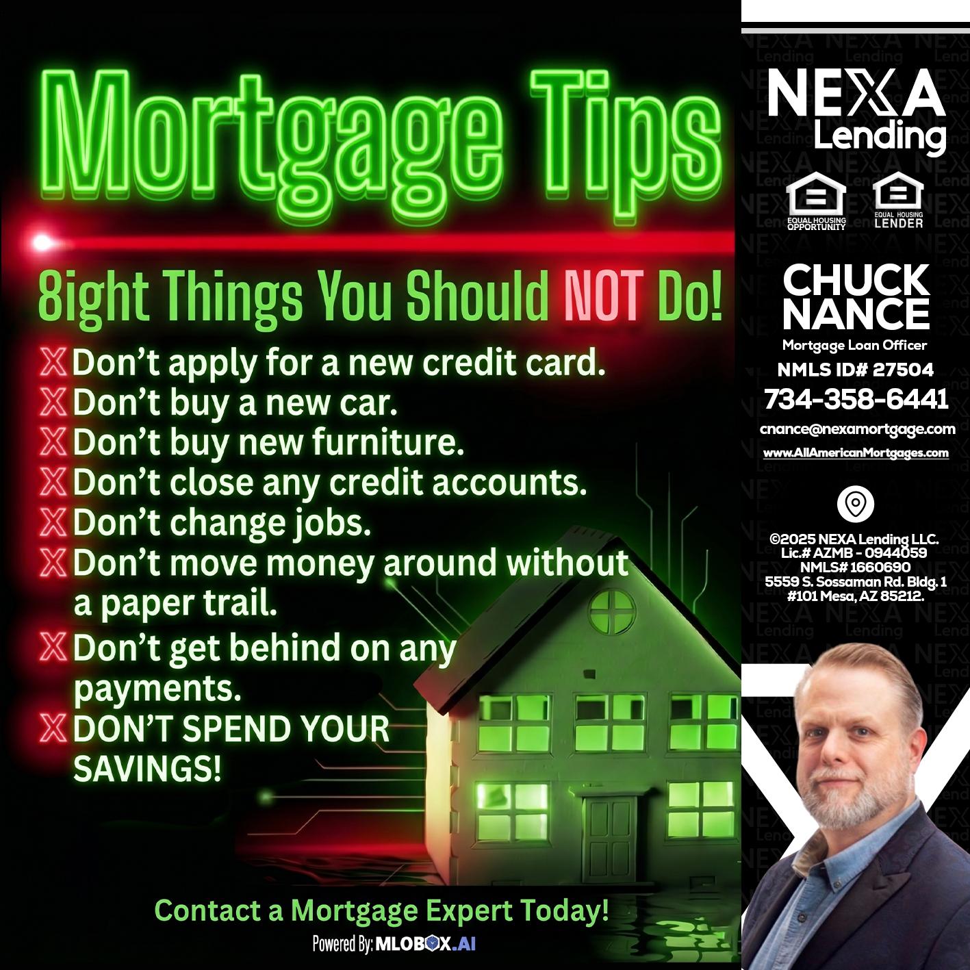 Mortgage Tips at your Door - Chuck Nance -Growth Partner | Mortgage Loan Officer