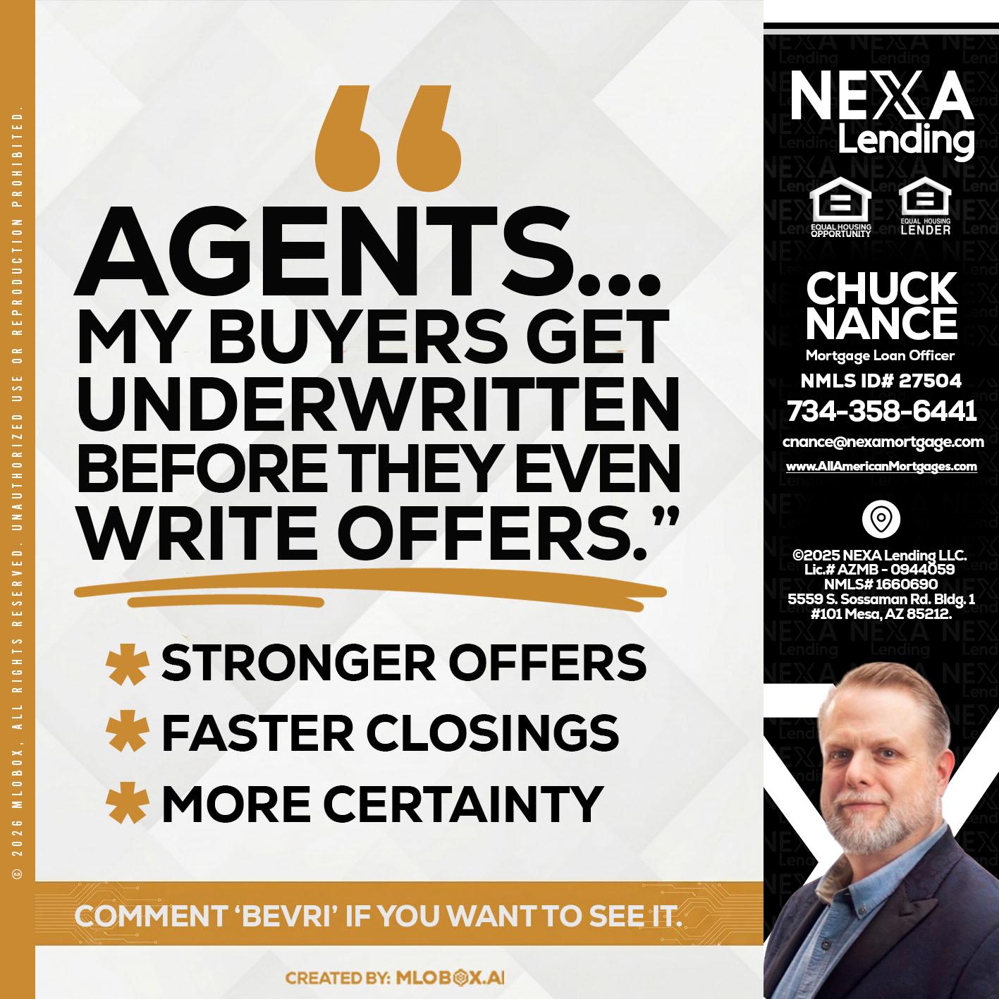 agents - Chuck Nance -Growth Partner | Mortgage Loan Officer