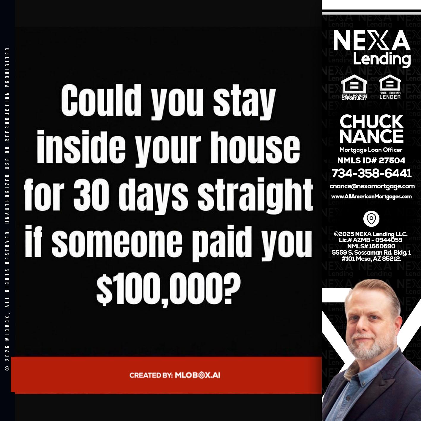 COULD YOU STAY - Chuck Nance -Growth Partner | Mortgage Loan Officer