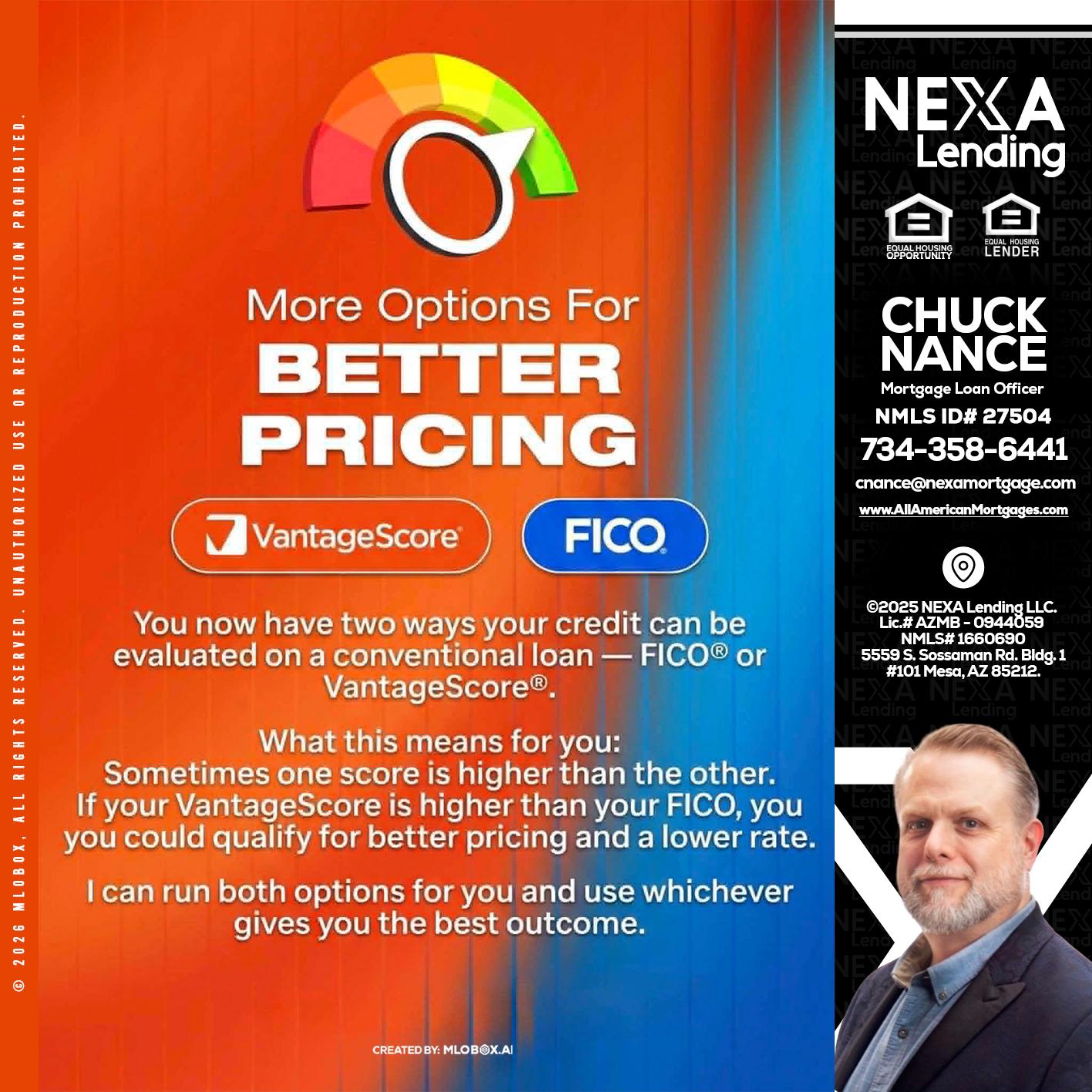 BETTER PRICING - Chuck Nance -Growth Partner | Mortgage Loan Officer