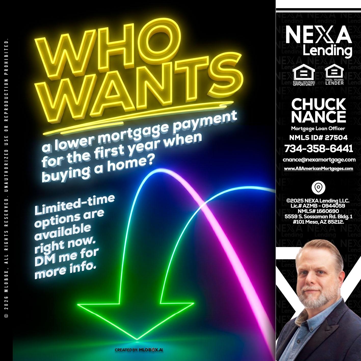 WHO WANTS - Chuck Nance -Growth Partner | Mortgage Loan Officer