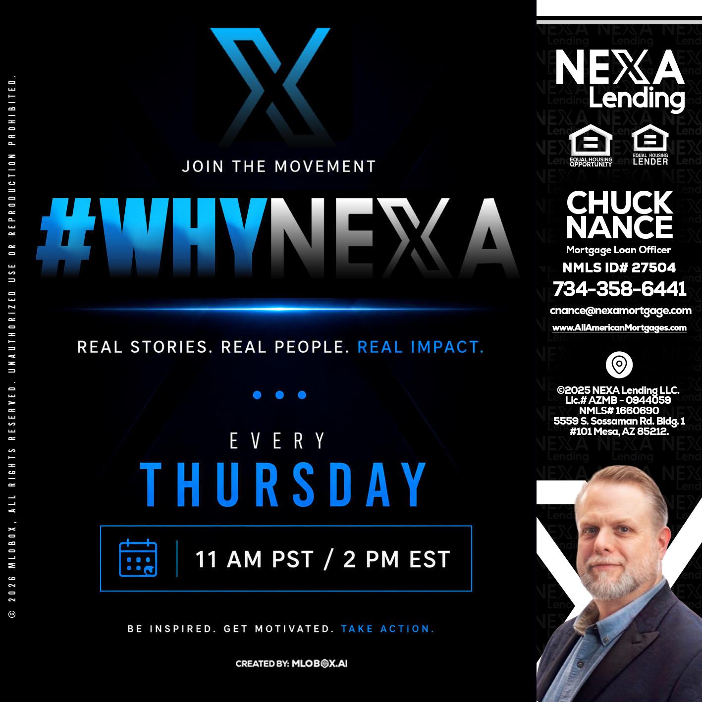 why NEXA - Chuck Nance -Growth Partner | Mortgage Loan Officer