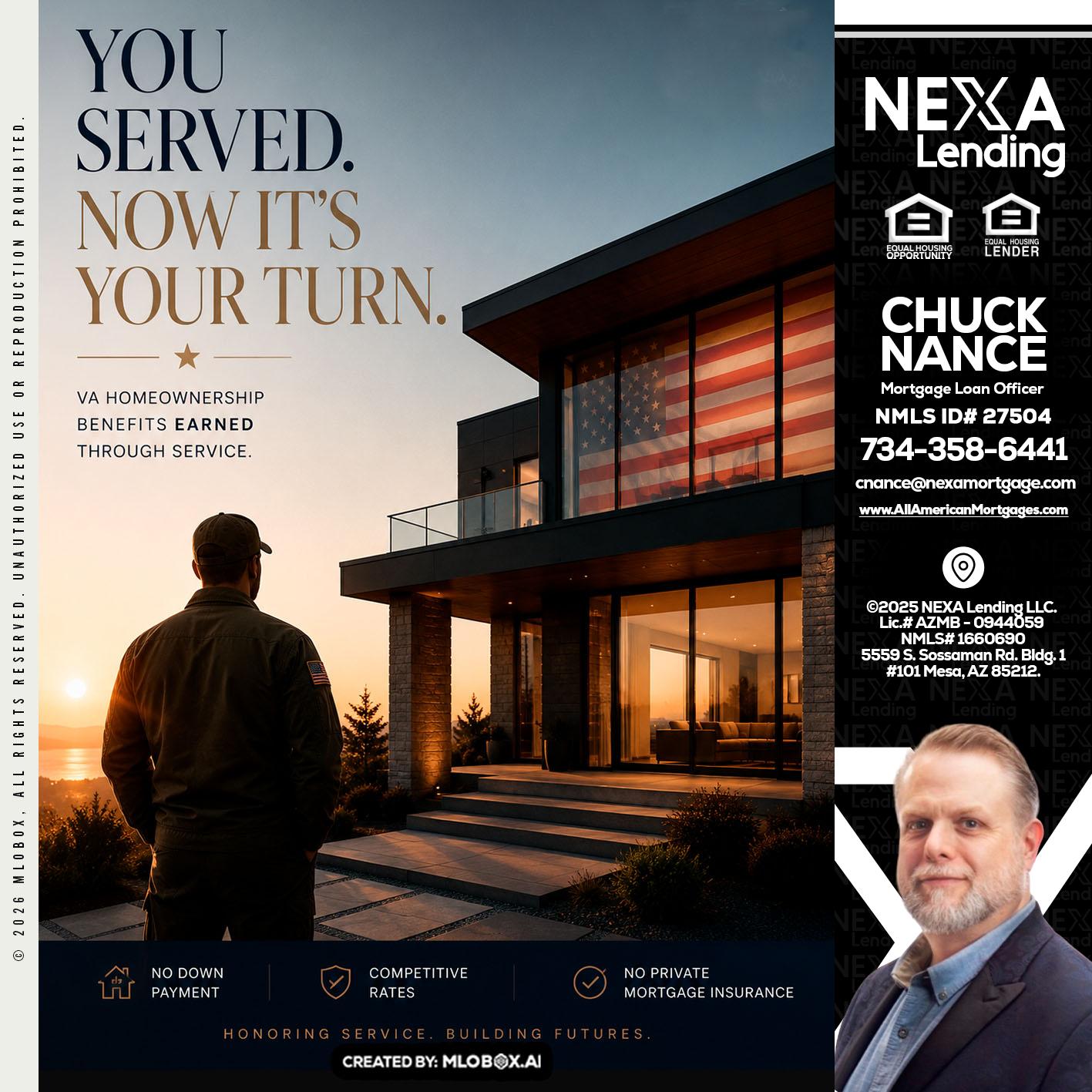 YOU SERVED - Chuck Nance -Growth Partner | Mortgage Loan Officer
