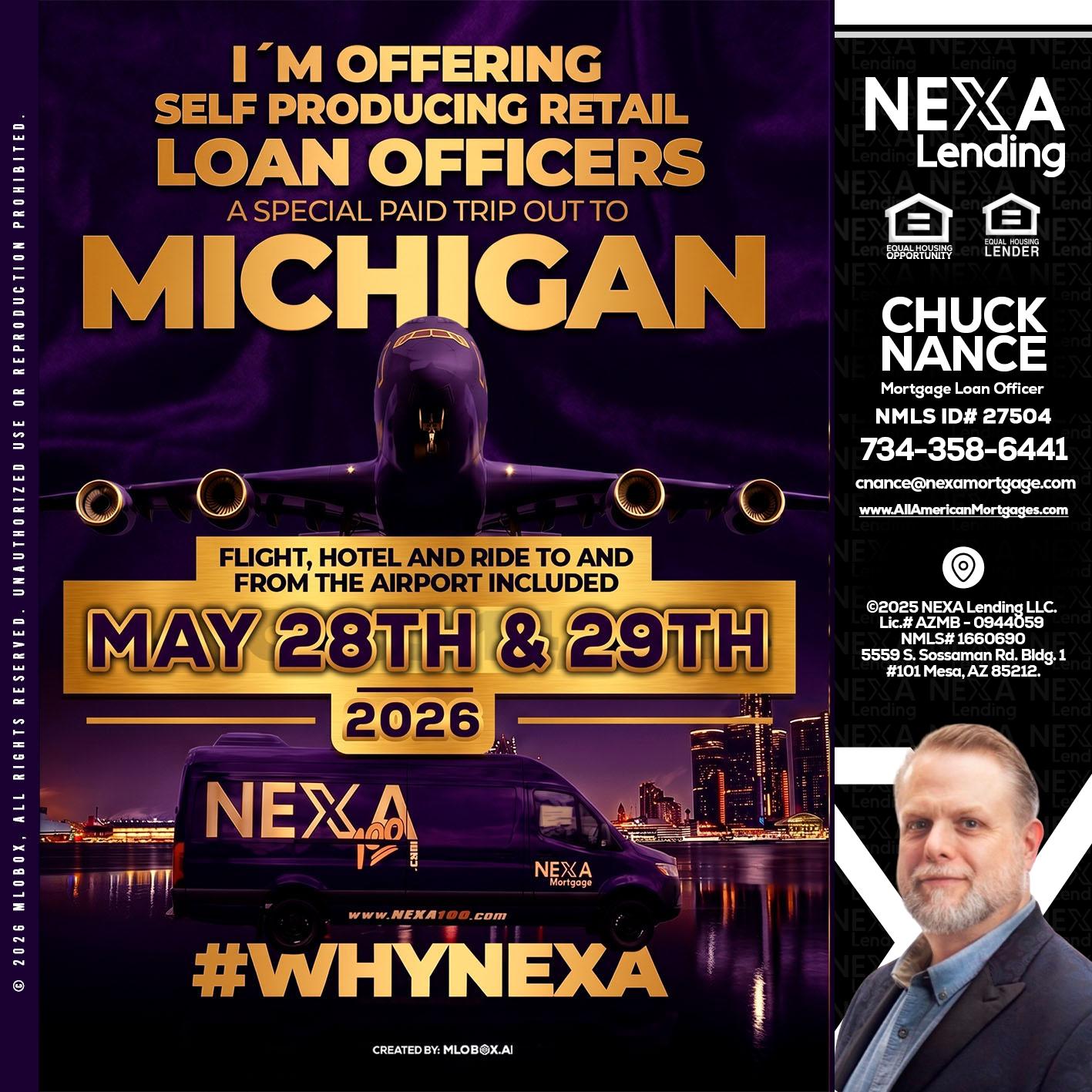 MICHIGAN - Chuck Nance -Growth Partner | Mortgage Loan Officer