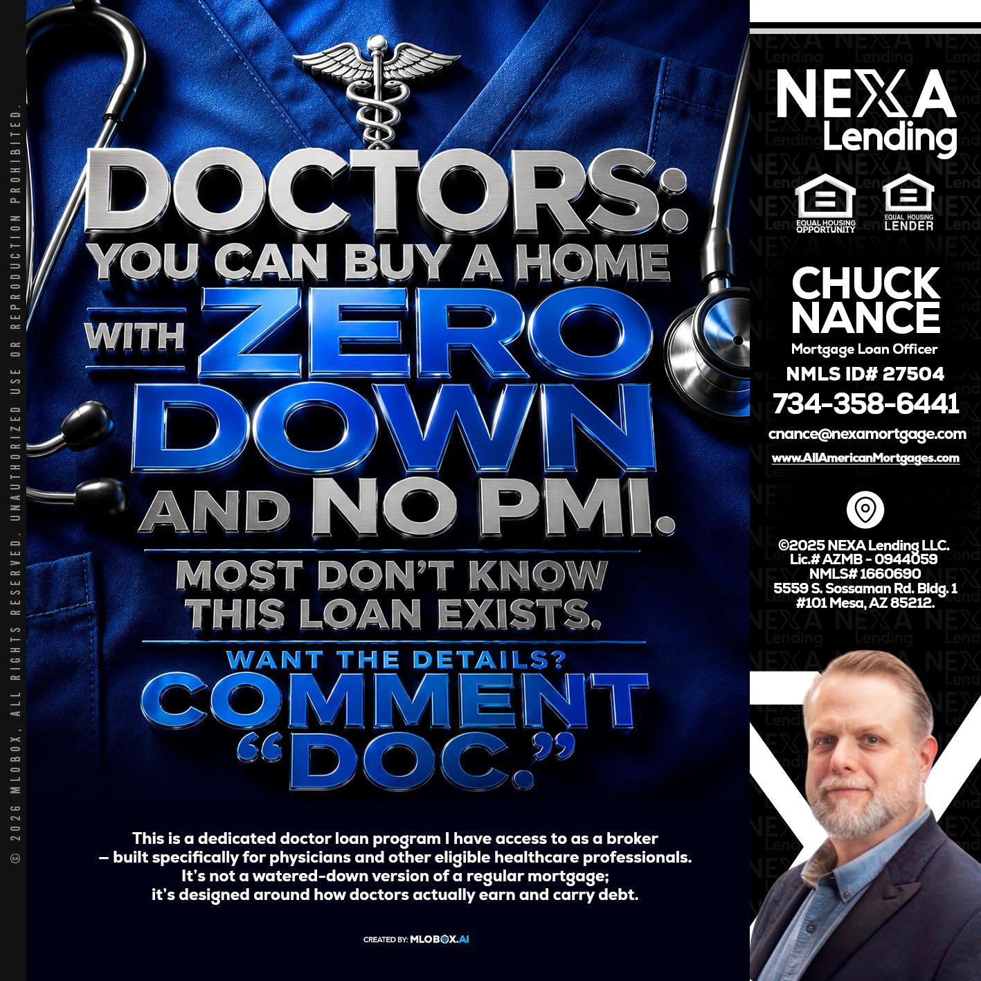 DOCTORS YOU CAN BUY - Chuck Nance -Growth Partner | Mortgage Loan Officer